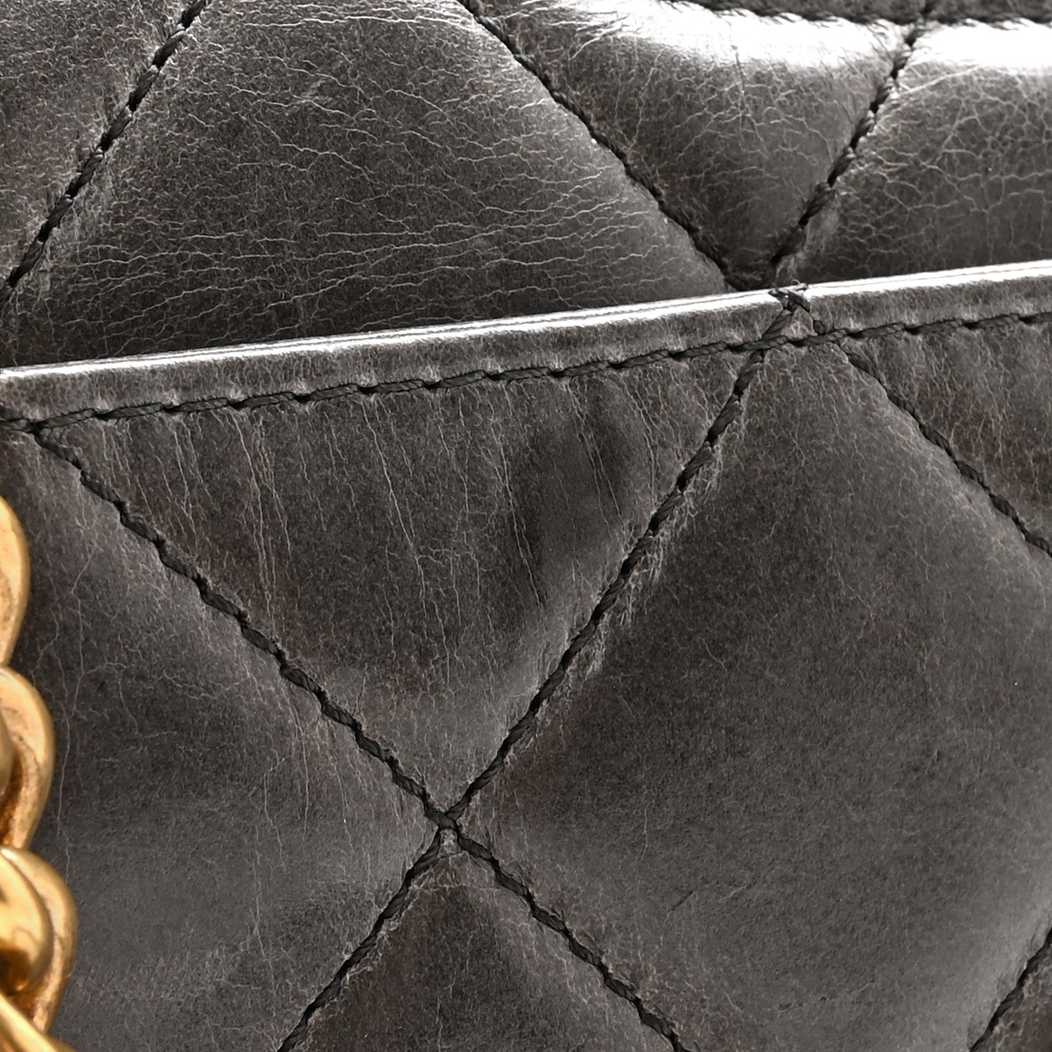 Chanel Glazed Calfskin Medium Perfect Edge Flap Grey 13 of 14