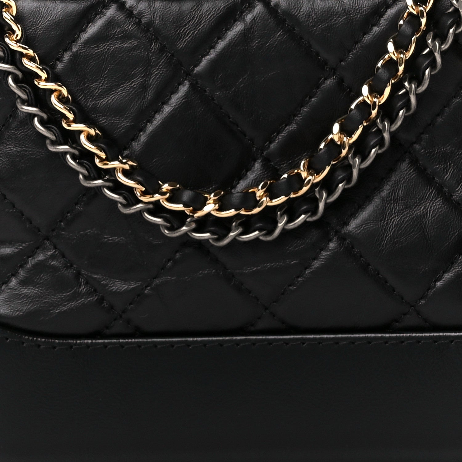 Chanel Aged Calfskin Quilted Small Gabrielle Hobo Black 10 of 12