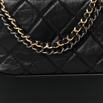 Chanel Aged Calfskin Quilted Small Gabrielle Hobo Black 10 of 12