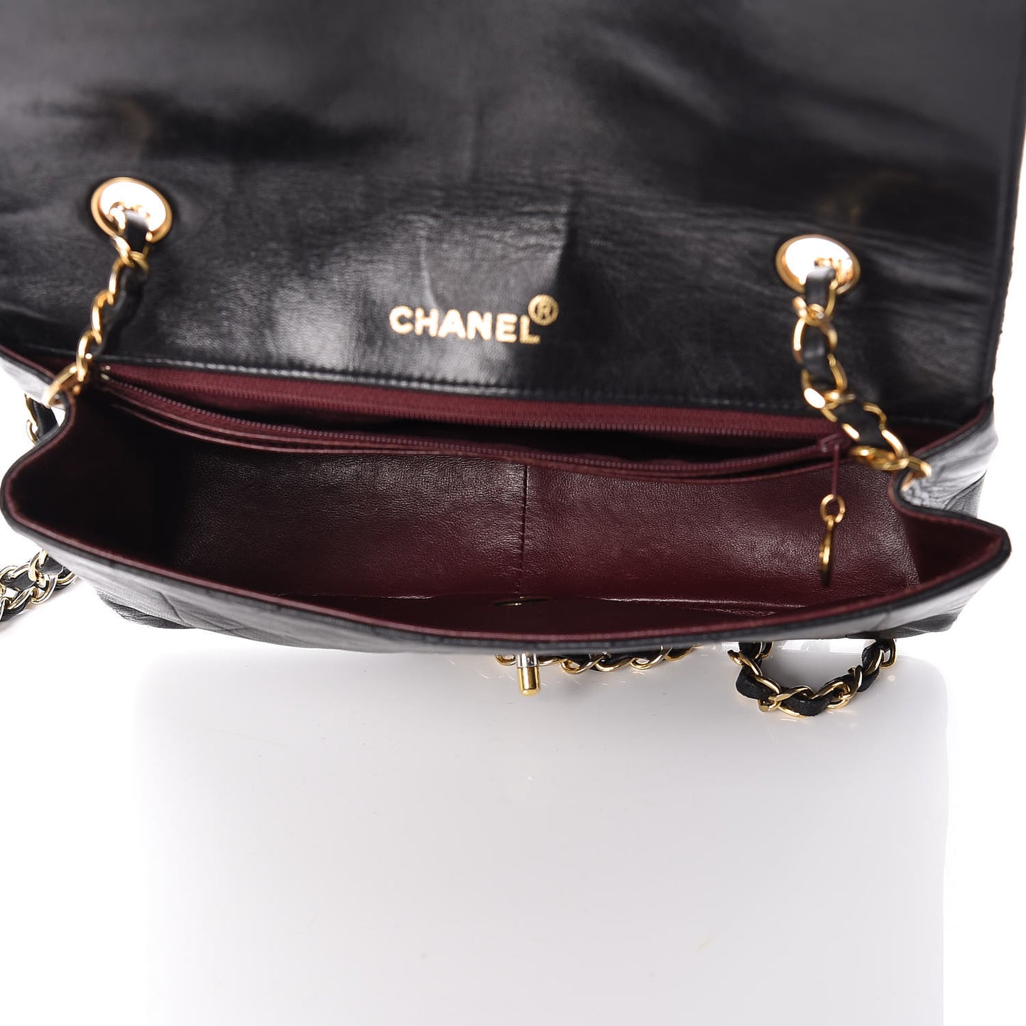 Lambskin Quilted Medium Single Flap Black