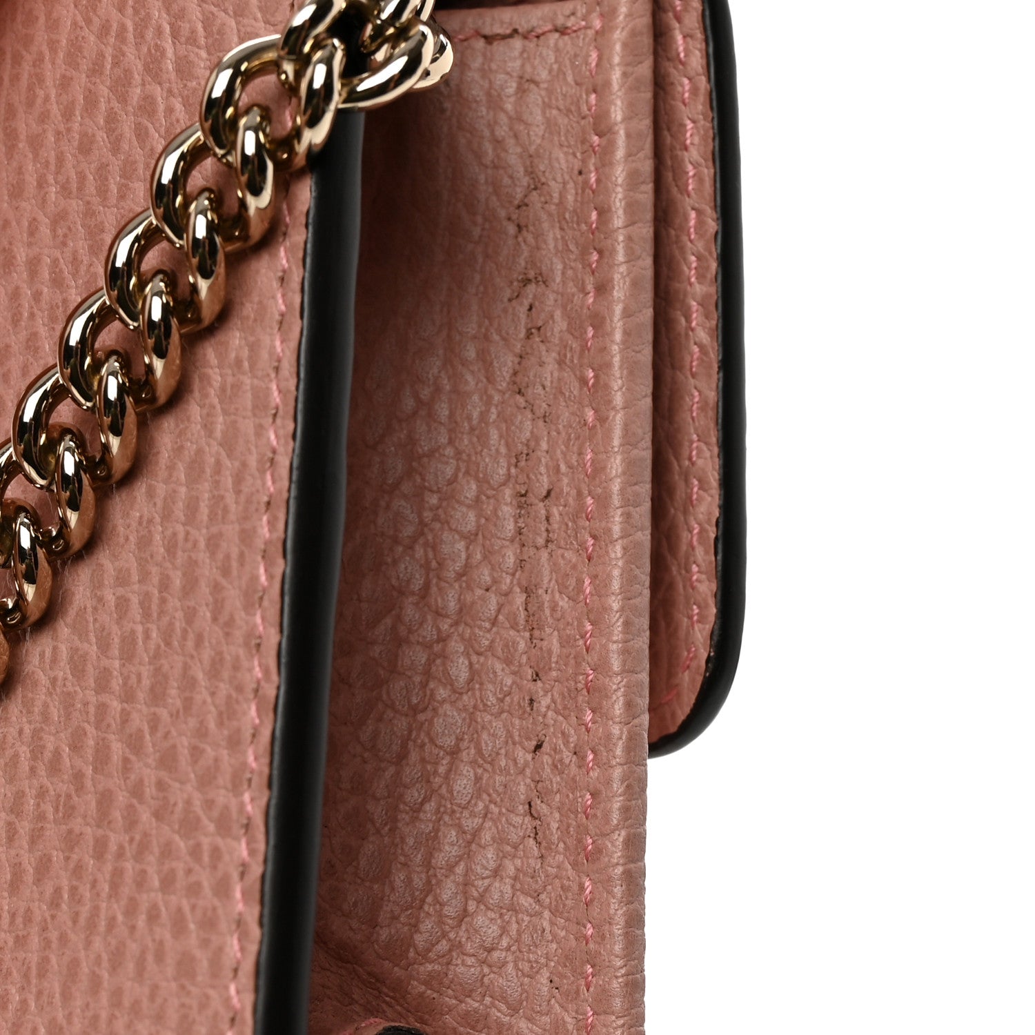 Gucci Dollar Calfskin Interlocking G Chain Wallet Soft Pink 8 of 9