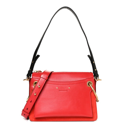 Chloe Calfskin Suede Small Roy Bag Plaid Red 1 of 11