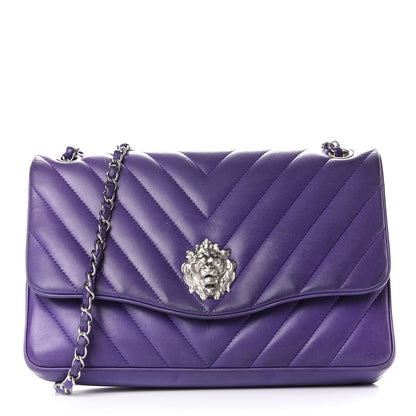 Chanel Lambskin Chevron Jumbo Leo Lion Flap Violet Fonce 1 of 11