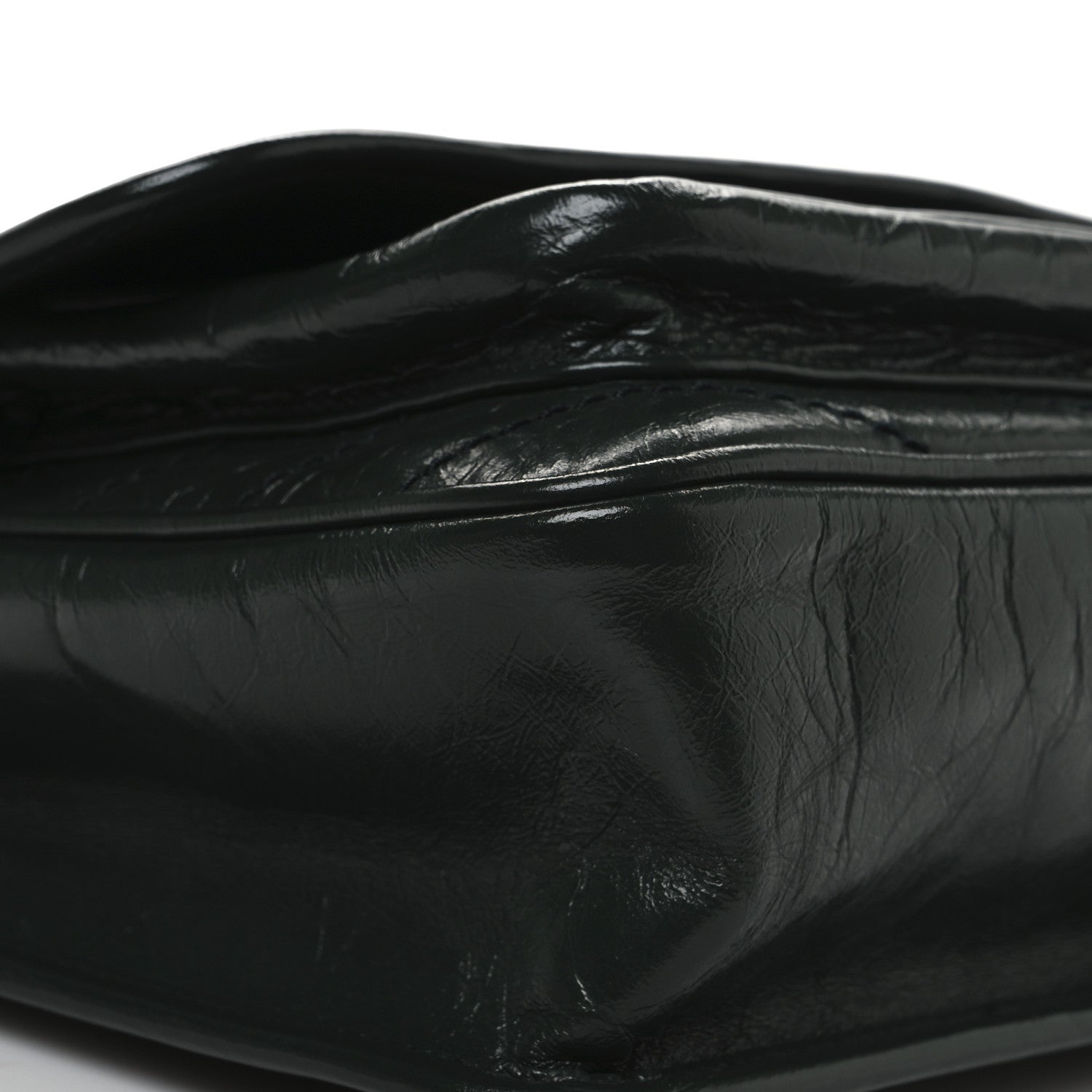 Saint Laurent Crinkled Lambskin Matelasse Monogram Baby Niki Chain Satchel Dark Green 9 of 11