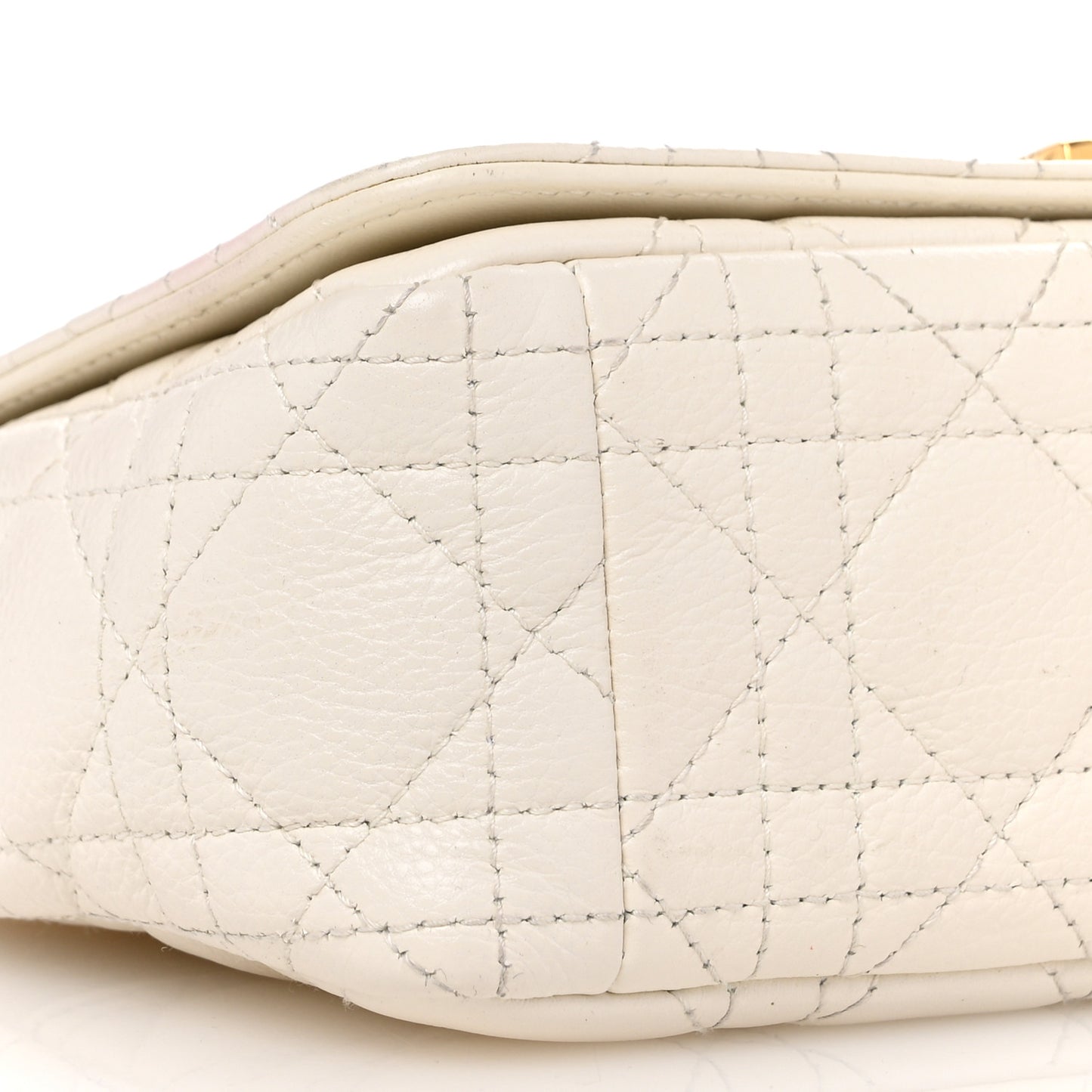 Calfskin Cannage Small Caro Bag Ivory