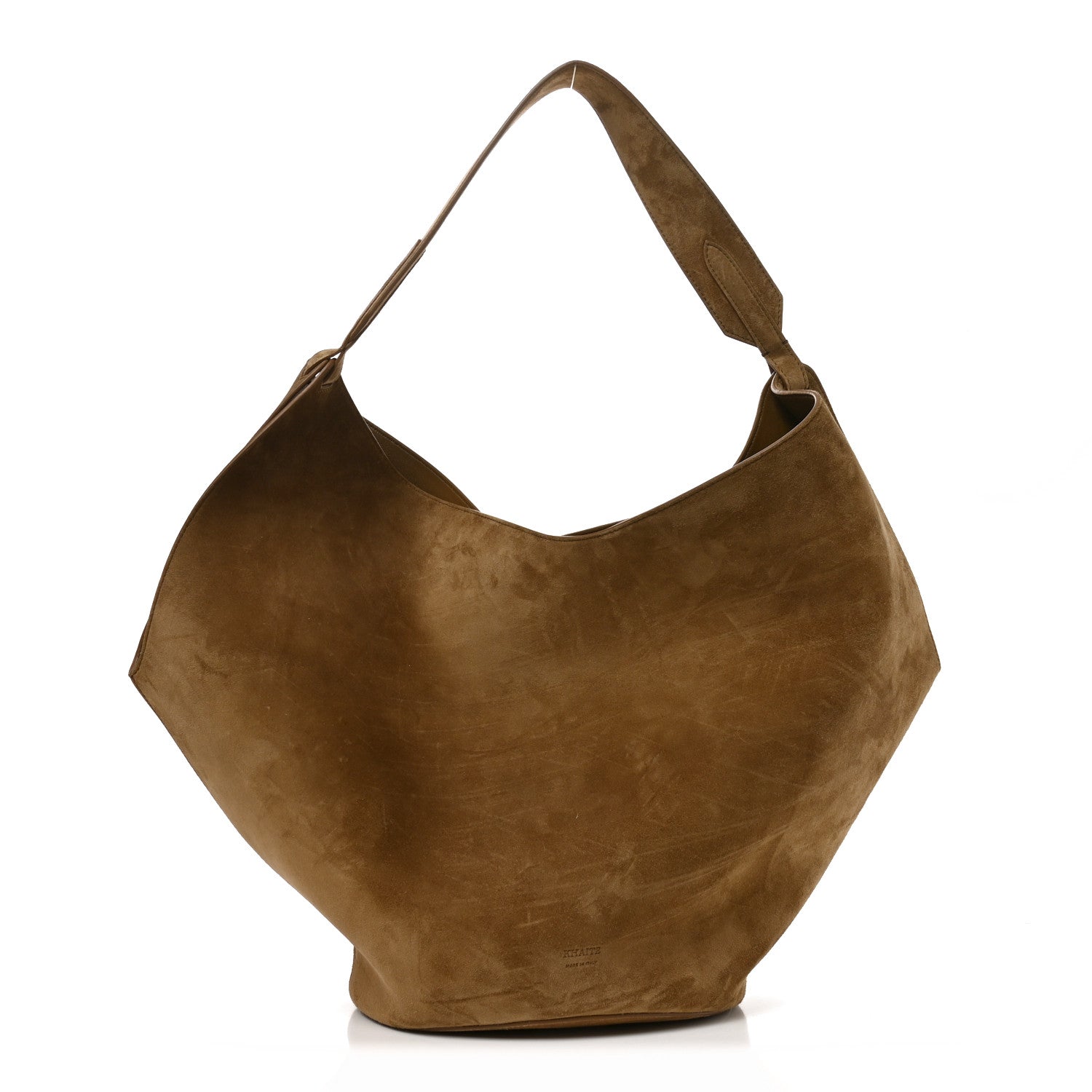Khaite Suede Calfskin Medium Lotus Tote Mud 1 of 10