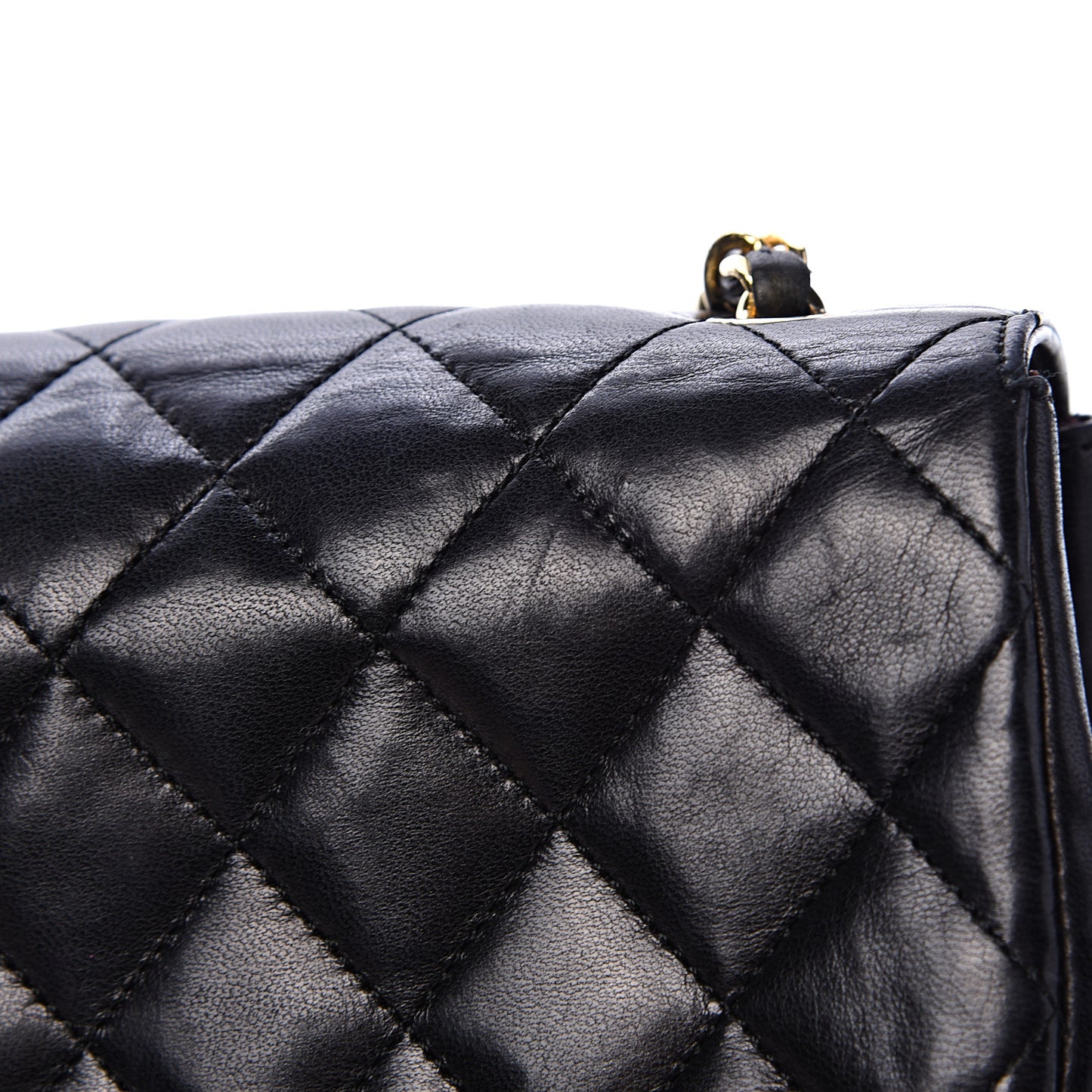 Lambskin Quilted Small Single Flap Black