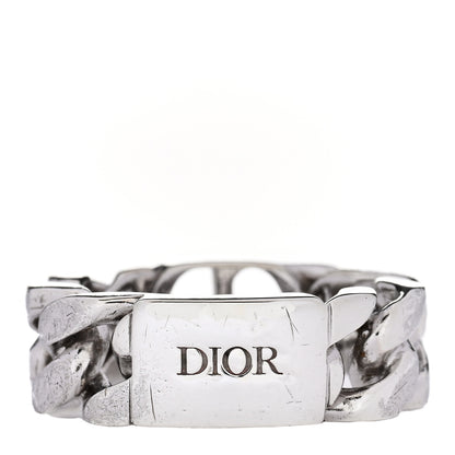 Christian Dior Sterling Silver CD Icon Chain Link Ring 60 9.25 3 of 4