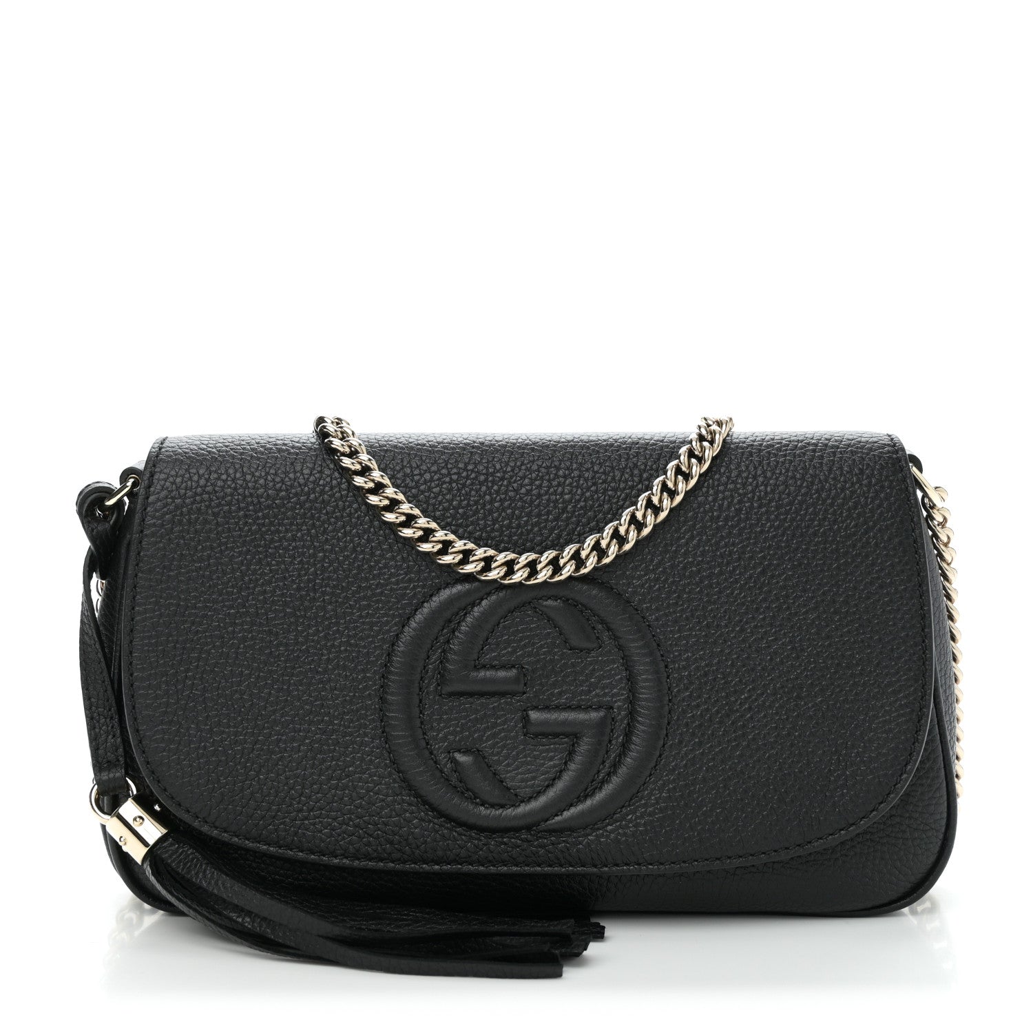 Gucci Pebbled Calfskin Medium Soho Flap Crossbody Black 1 of 10