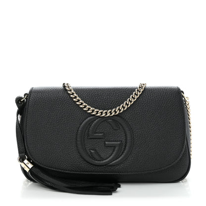 Gucci Pebbled Calfskin Medium Soho Flap Crossbody Black 1 of 10