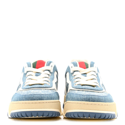 Gucci New Denim Delave GG Monogram Womens Re-Web Sneakers 37.5 Light Blue Royale 3 of 10