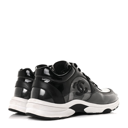 Chanel Calfskin Patent Transparent Sneakers 36.5 Black 4 of 6