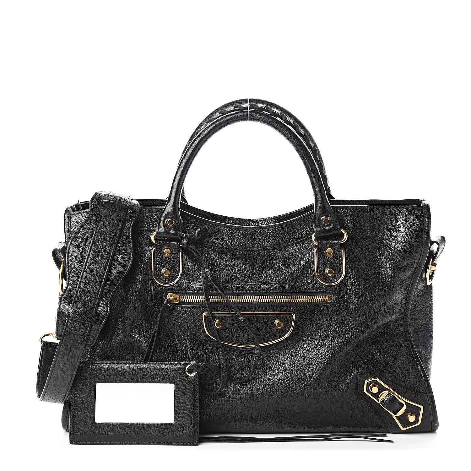 Balenciaga Chevre Gold Metallic Edge Hardware City Black 1 of 9