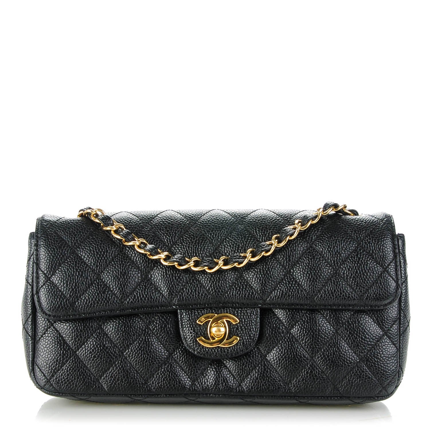 Chanel Caviar Quilted East West Flap Black 2 of 16