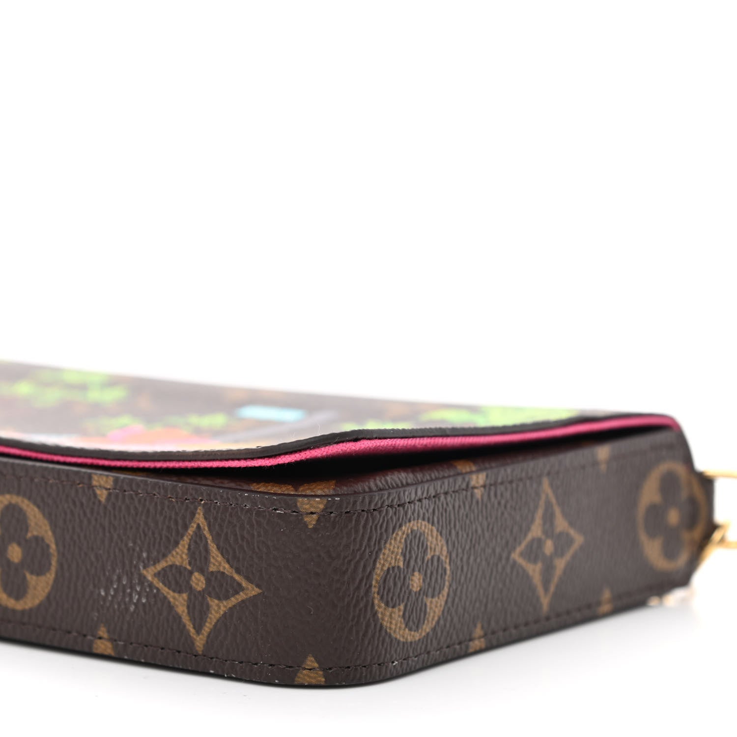 Louis Vuitton Monogram 2021 Christmas Animation Hollywood Pochette Felicie Chain Wallet Fuchsia 12 of 13