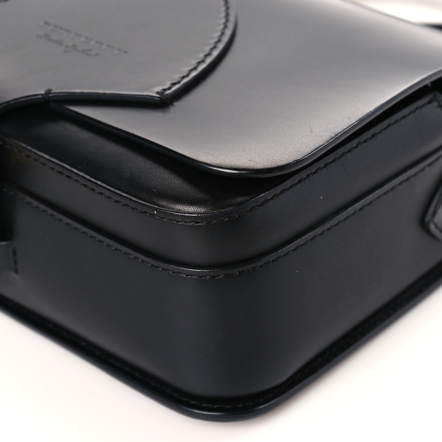 Smooth Calfskin Square Satchel Black