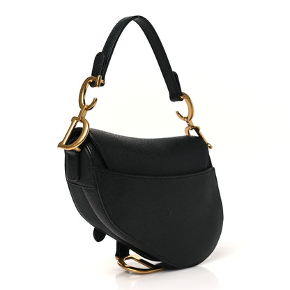 Christian Dior Grained Calfskin Mini Saddle Bag Black 3 of 9
