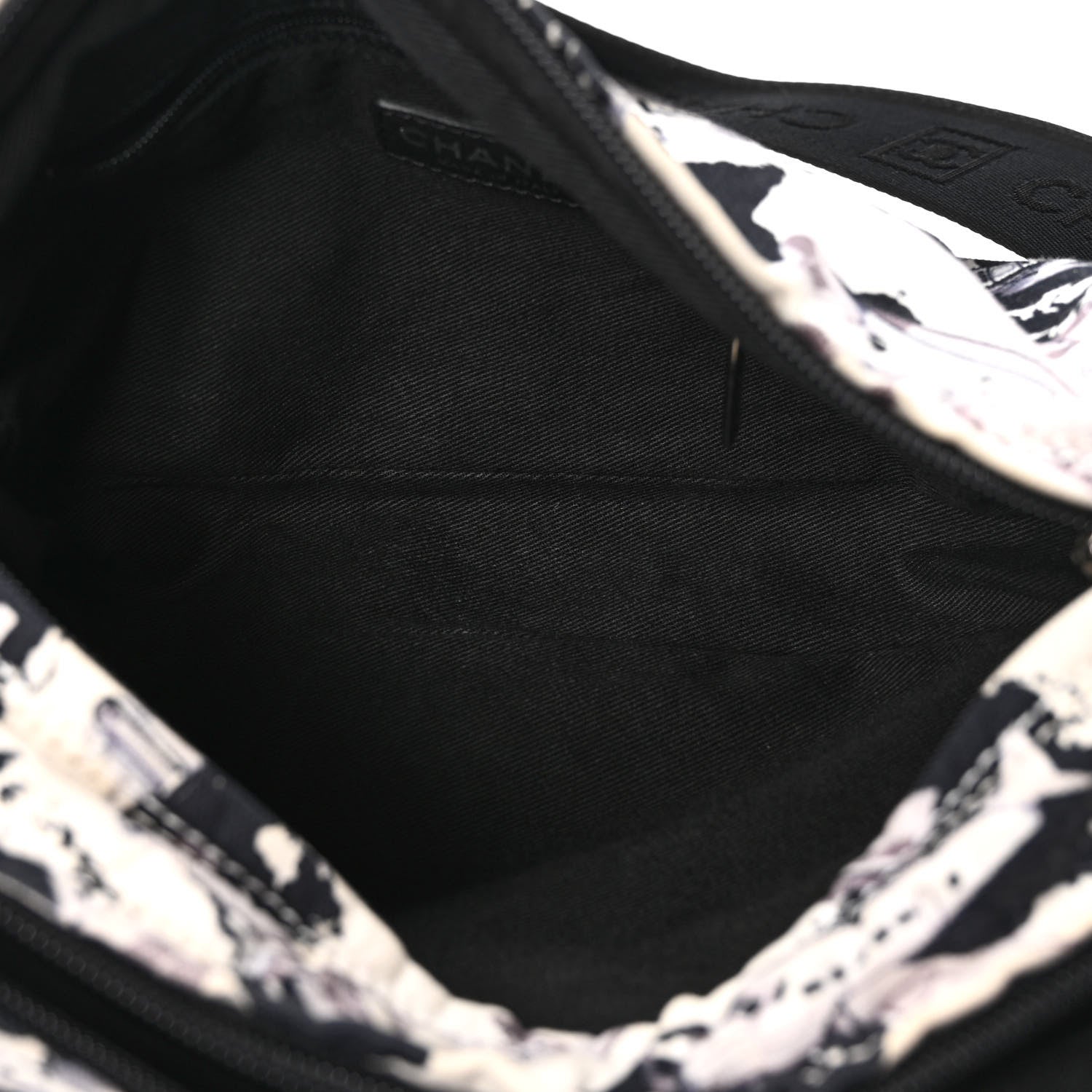 Chanel Canvas Coco Airline Messenger Bag Black White 6 of 10