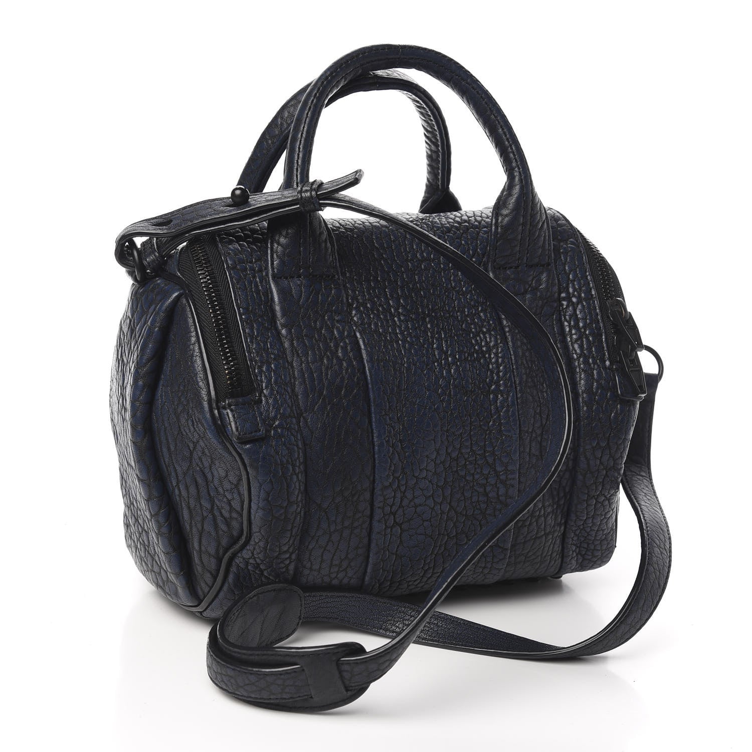 Alexander Wang Pebbled Lambskin Rockie Navy Matte Black Hardware 2 of 8