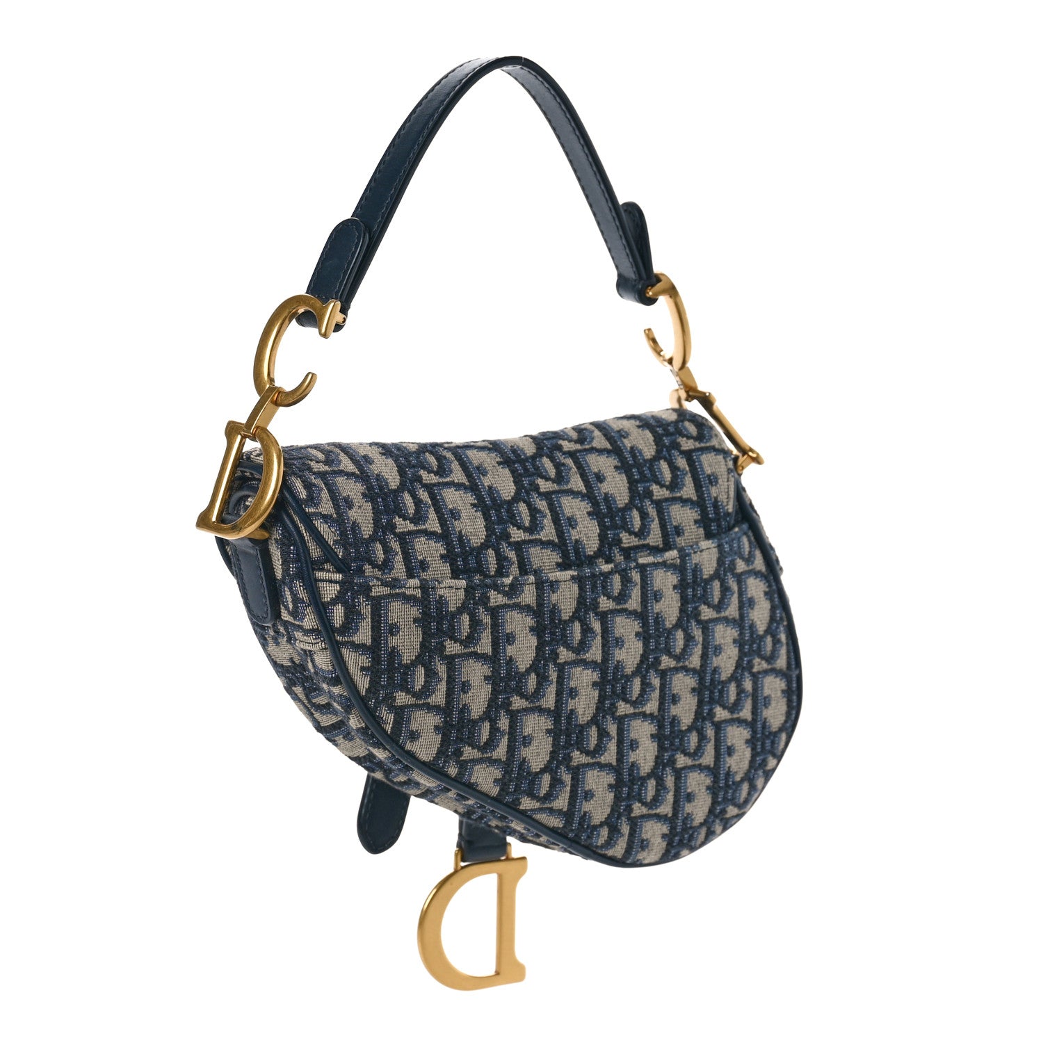 Christian Dior Oblique Mini Saddle Bag Blue 3 of 7