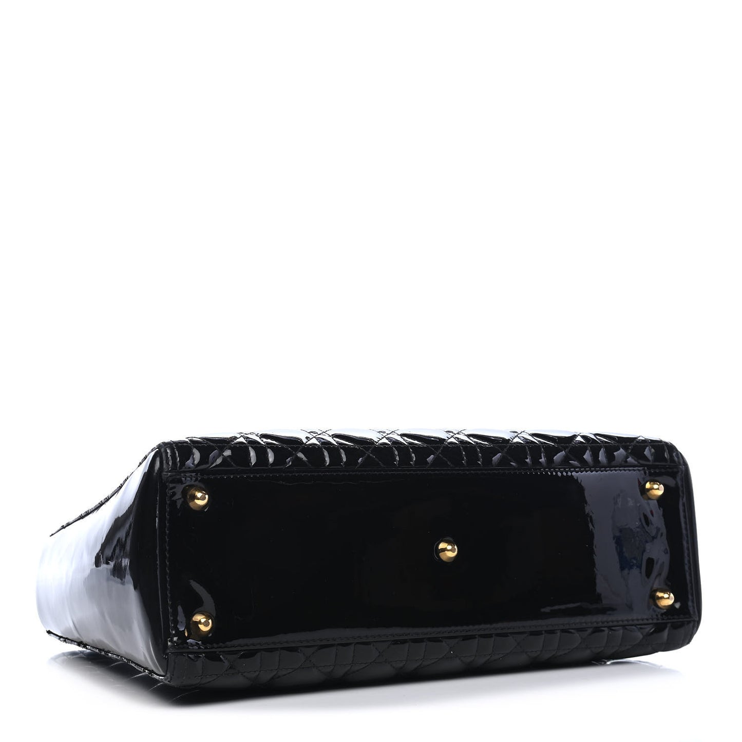 Patent Cannage Large Lady Dior Black