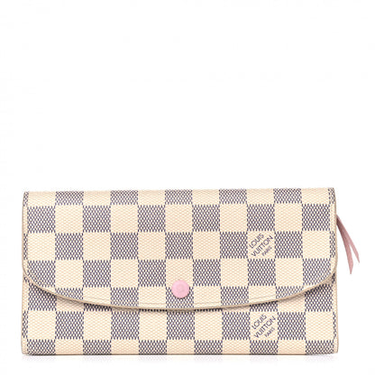 Louis Vuitton Damier Azur Emilie Wallet Rose Ballerine 1 of 8