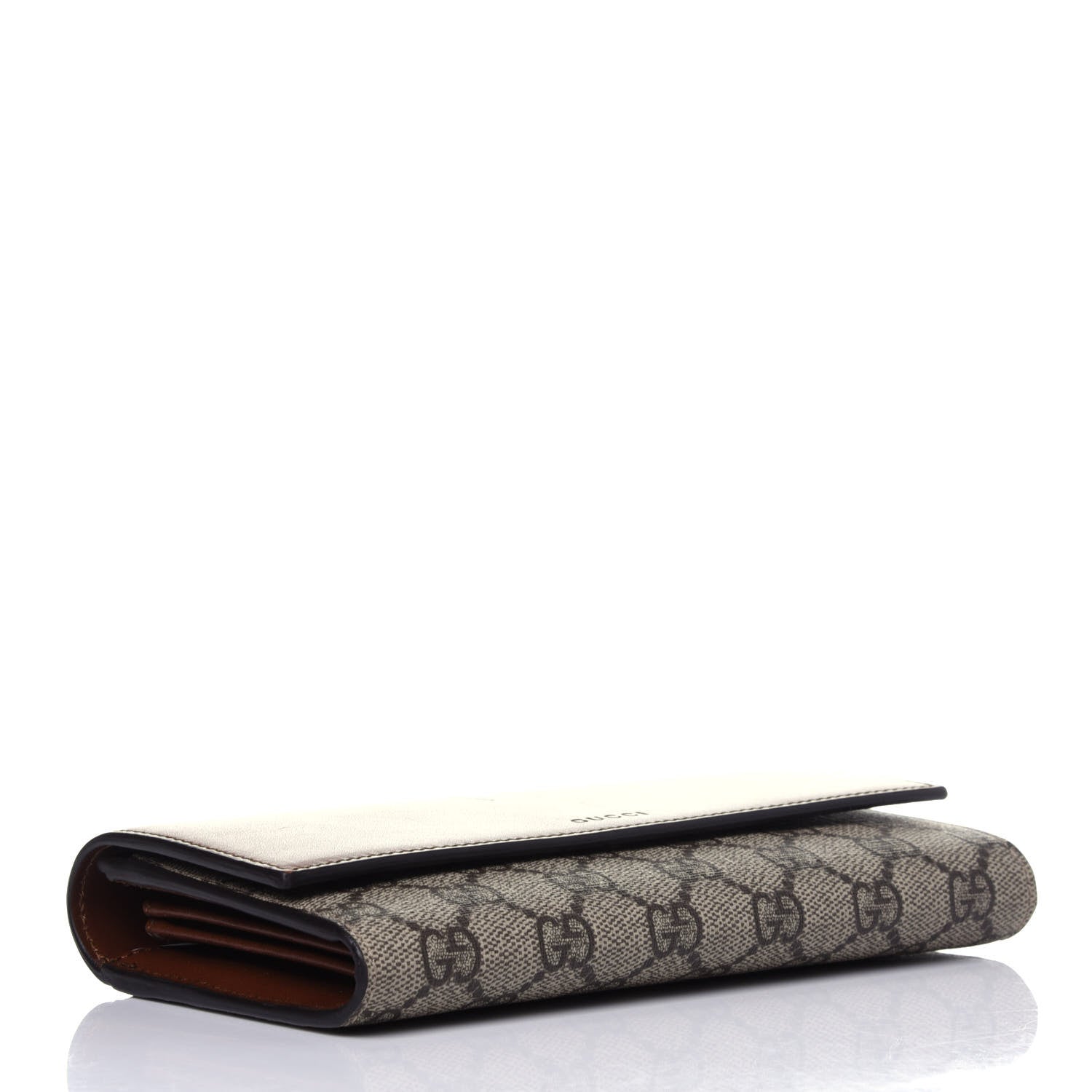 Gucci Calfskin GG Supreme Monogram Continental Wallet Brown 4 of 12
