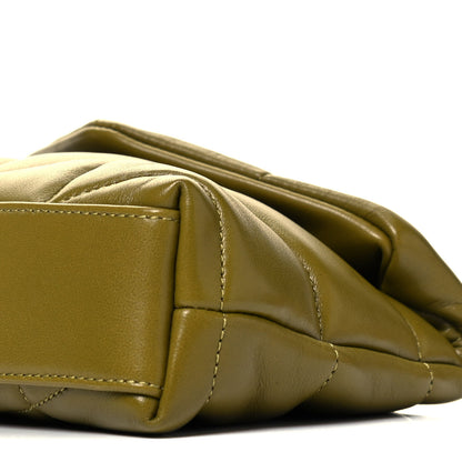 Saint Laurent Lambskin Monogram Loulou Puffer Pouch Clutch Olive 9 of 10