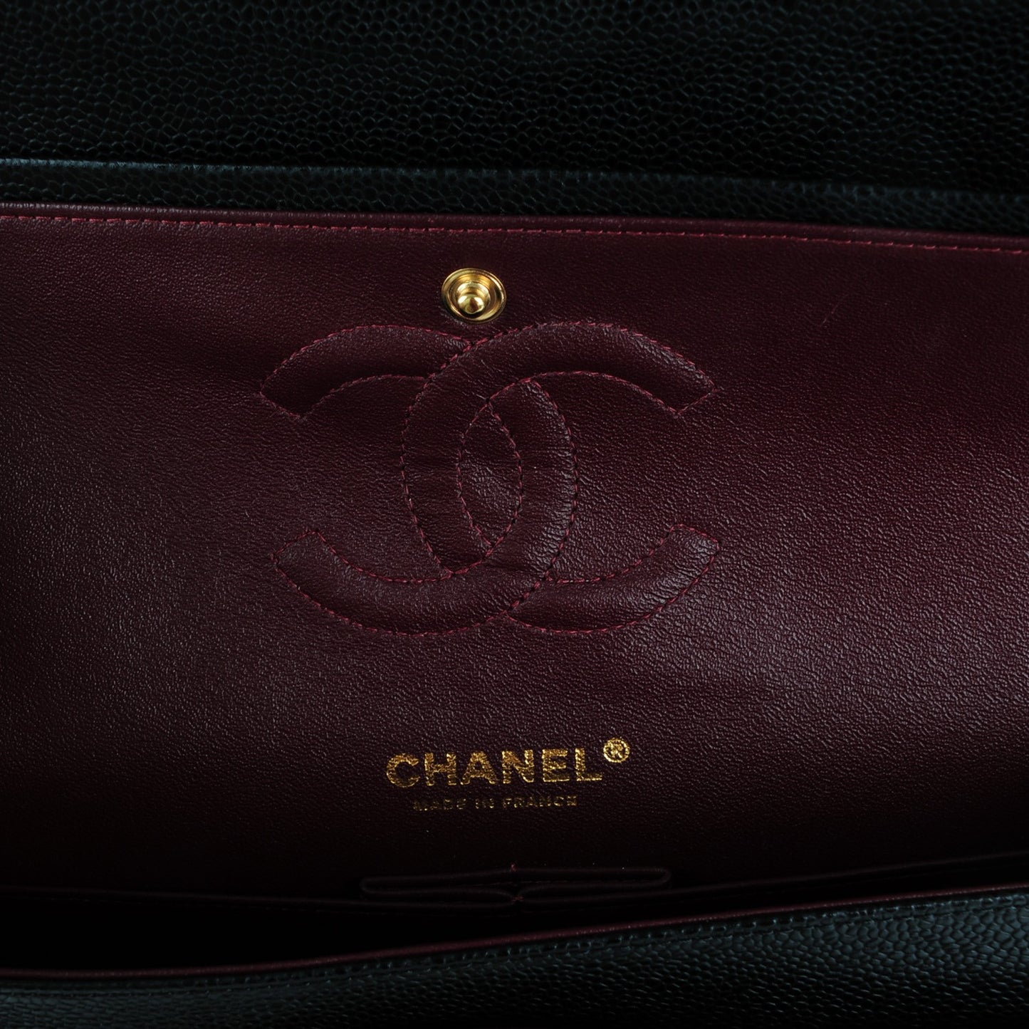 Caviar Quilted Medium Double Flap Black
