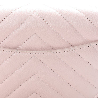 Chanel Calfskin Chevron Quilted Wallet On Chain WOC Pink 12 of 16