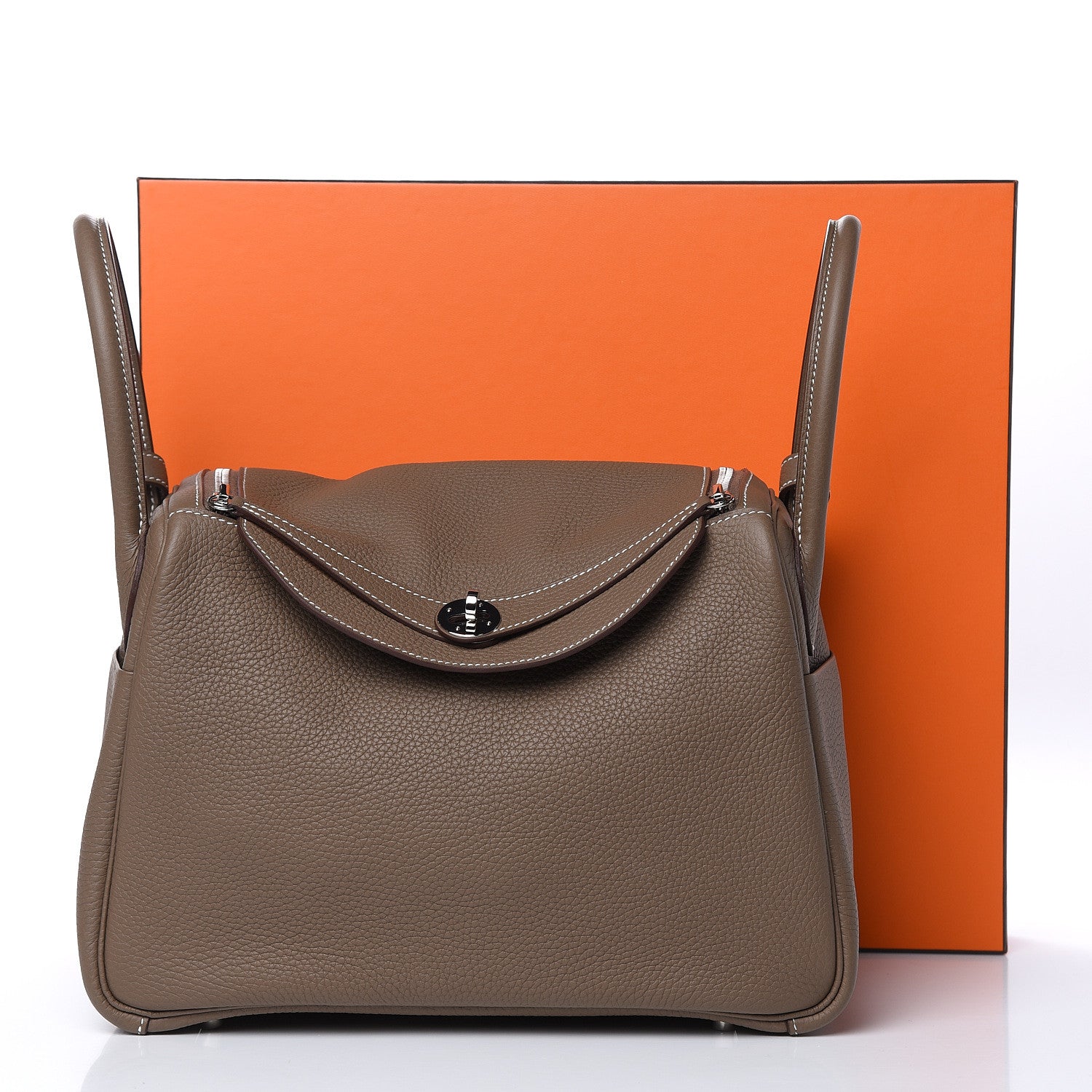 Hermes Taurillon Clemence Lindy 30 Etoupe 10 of 11