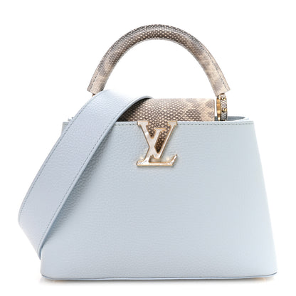 Louis Vuitton Taurillon Snakeskin Capucines BB Olympe Blue 2 of 19