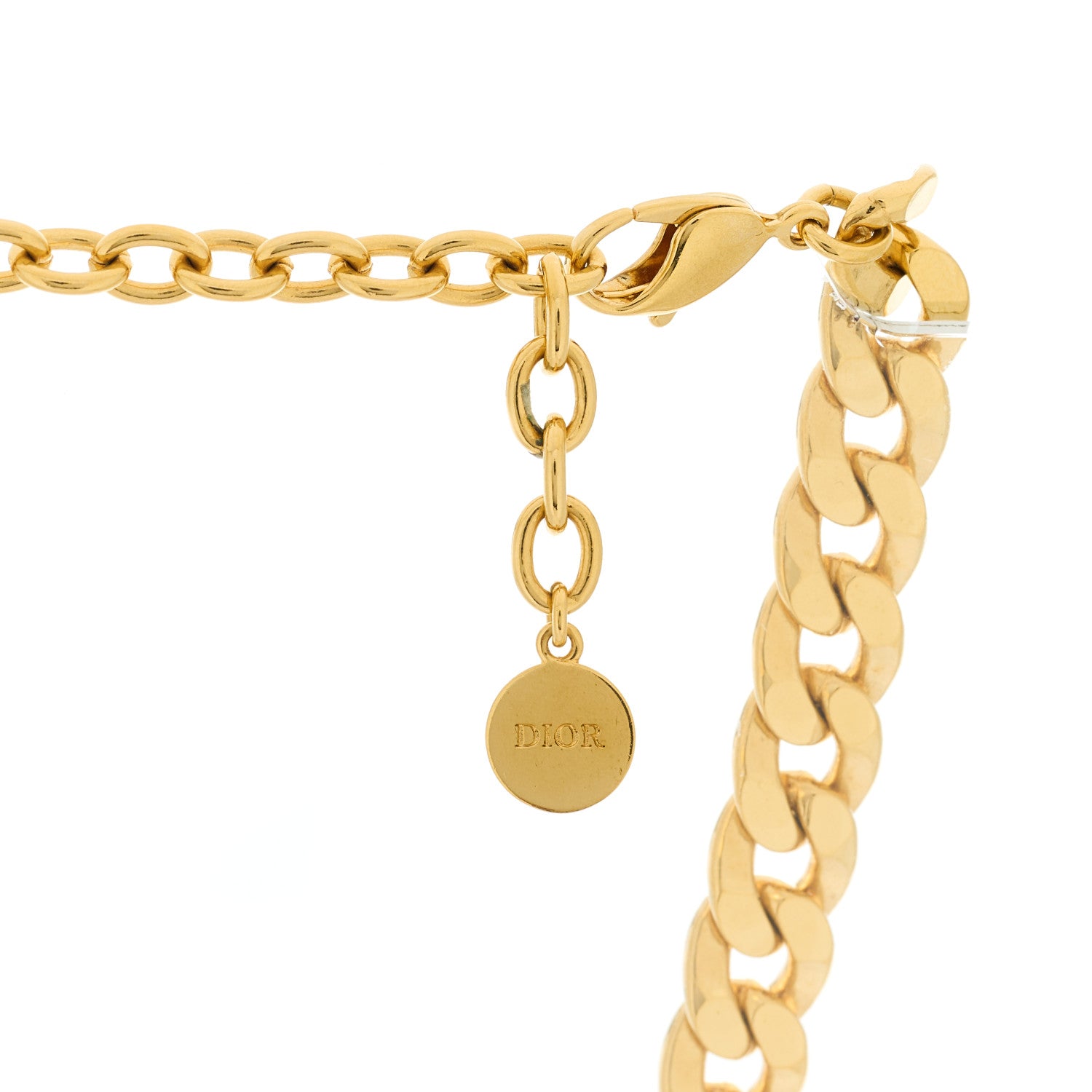 Christian Dior Metal Danseuse Etoile Chain Choker Necklace Gold 4 of 5