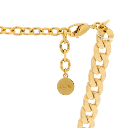 Christian Dior Metal Danseuse Etoile Chain Choker Necklace Gold 4 of 5