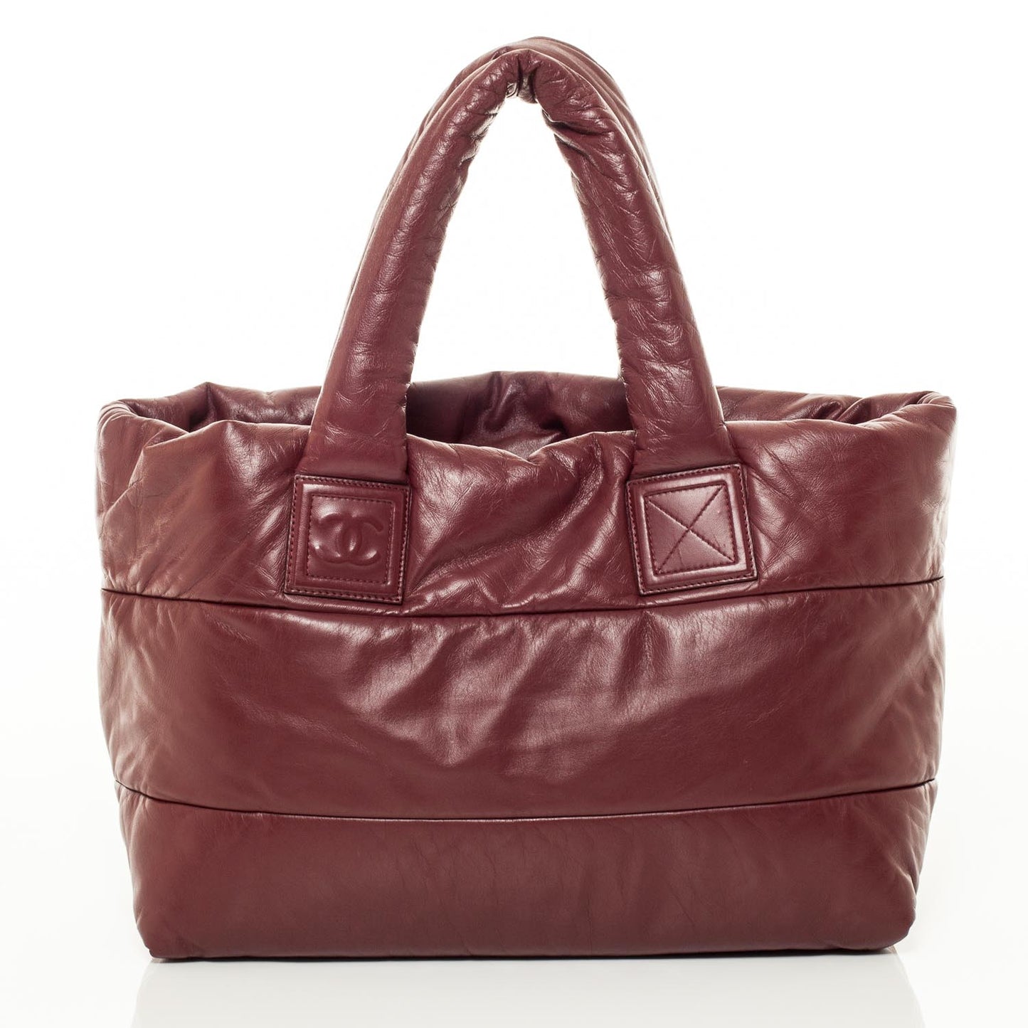 Lambskin Quilted Medium Coco Cocoon Reversible Tote Black