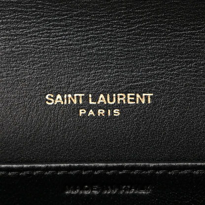 Saint Laurent Calfskin Python Embossed Monogram Uptown Chain Wallet Black 7 of 12