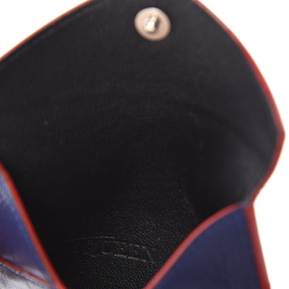 Alexander McQueen Calfskin Skull Envelope Card Holder Blue Red 7 of 7