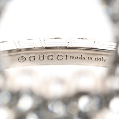 Gucci Metal Crystal Interlocking G Flower Ring M Silver 4 of 6