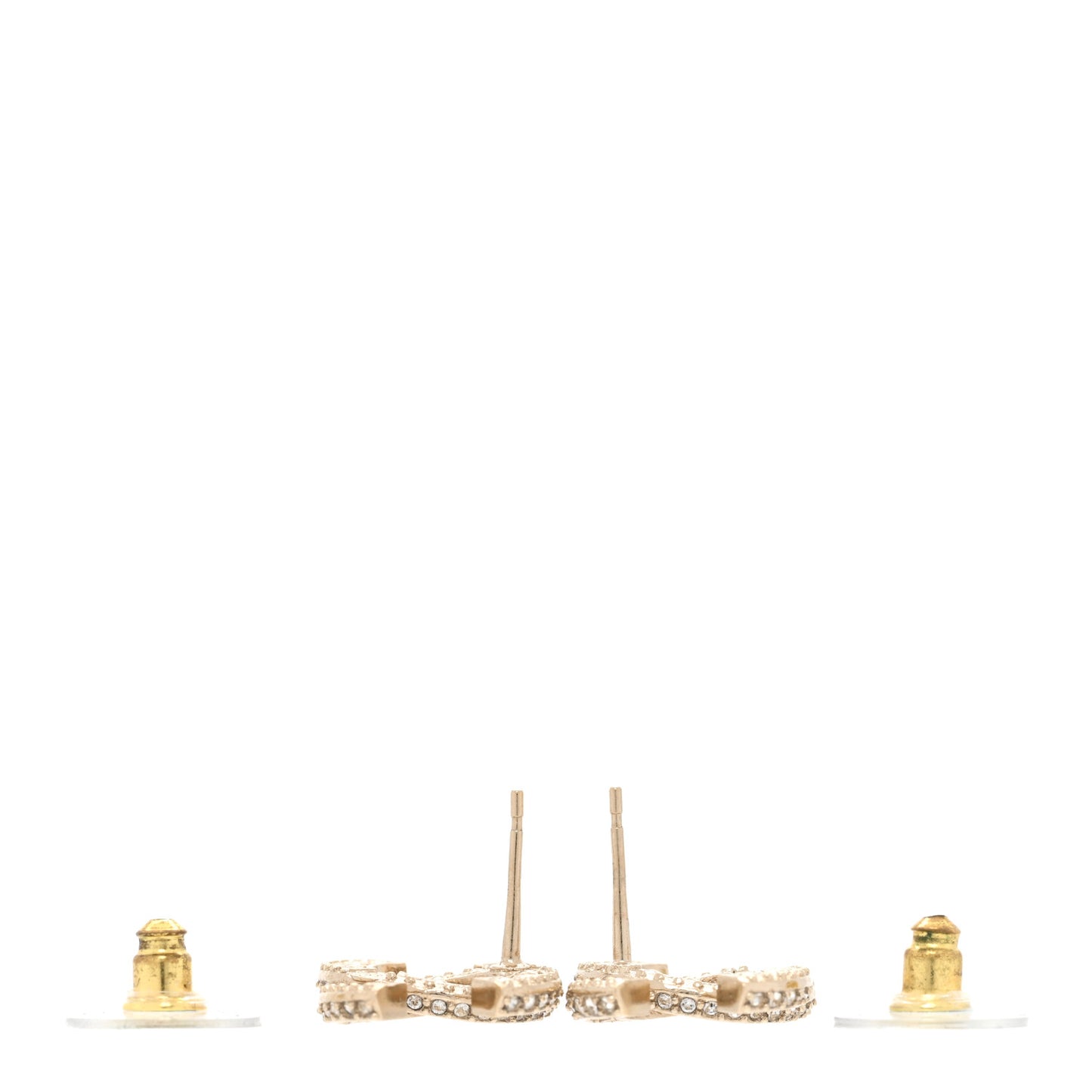 Crystal Baguette CC Earrings Gold