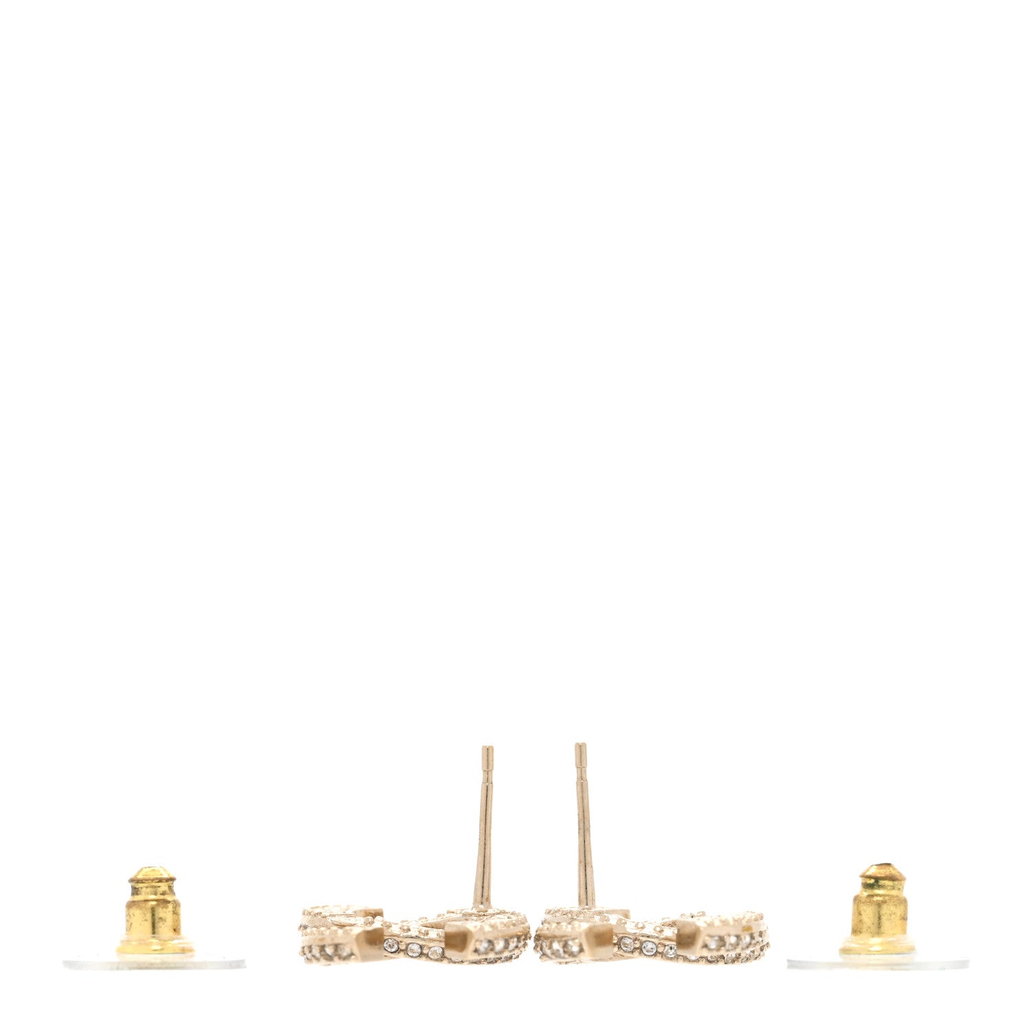 Chanel Crystal Baguette CC Earrings Gold 3 of 5