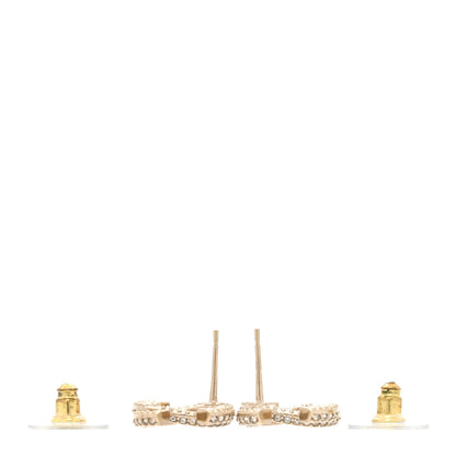 Chanel Crystal Baguette CC Earrings Gold 3 of 5
