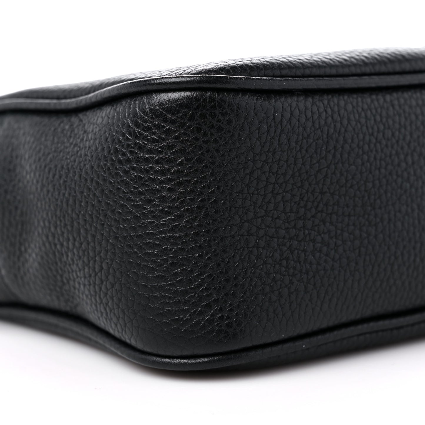 Pebbled Calfskin Small Soho Disco Bag Black
