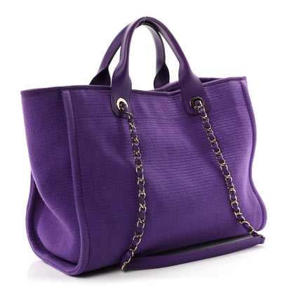 Chanel Mixed Fibers Small Deauville Tote Purple 3 of 10
