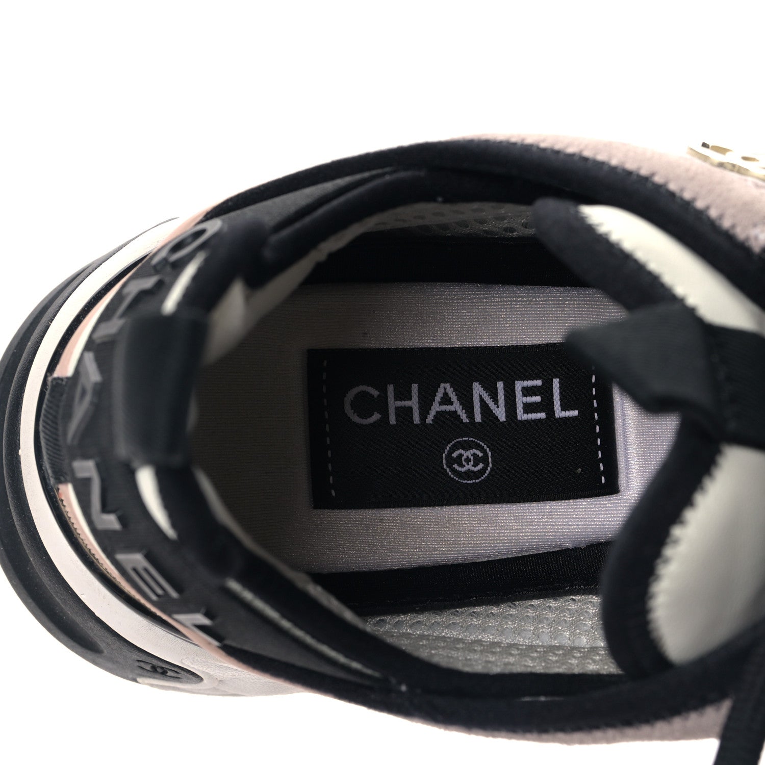 Chanel Suede Calfskin Mixed Fibers CC Sneakers 37 Pink Grey 7 of 9