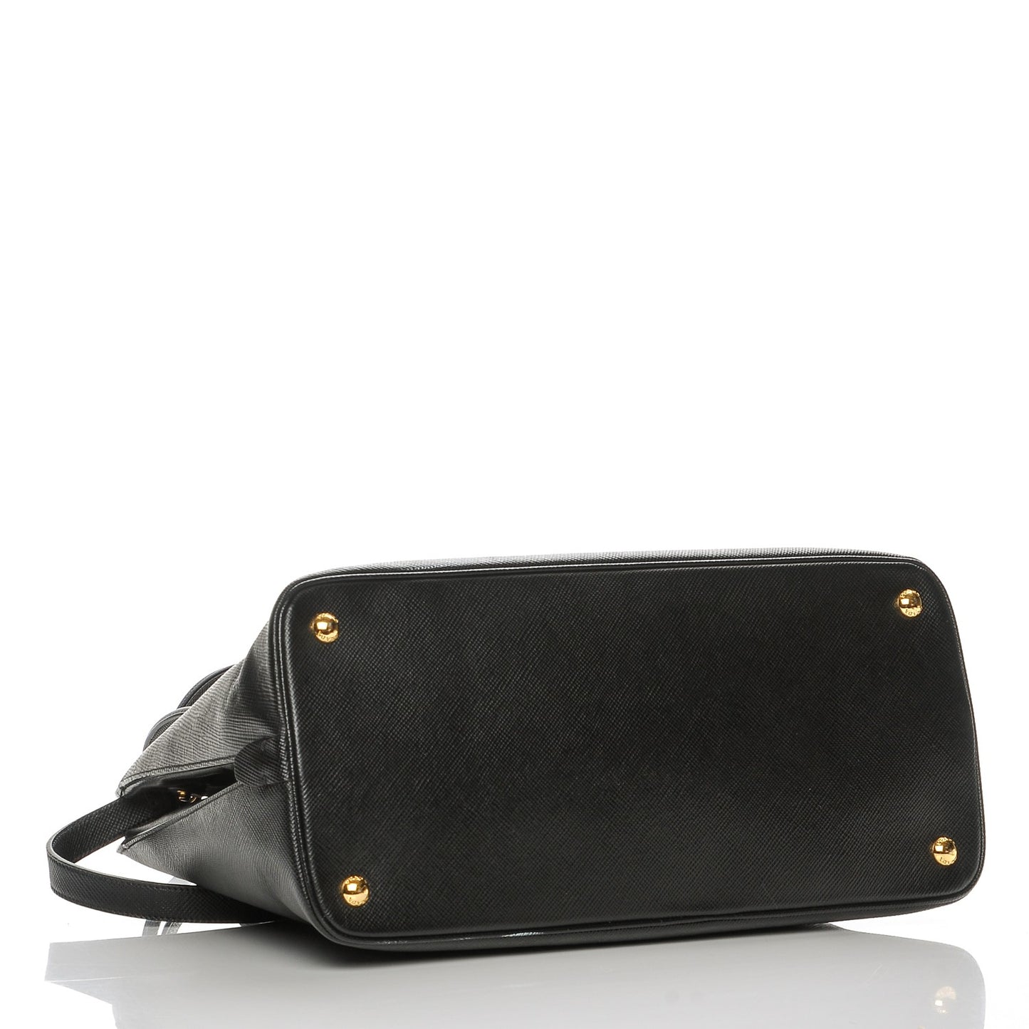 Saffiano Cuir Bi-Color Double Handle Tote Black Fuoco