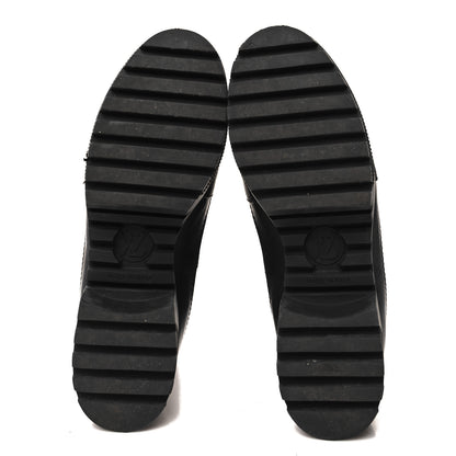 Louis Vuitton Suede Calfskin Catogram Laureate Platform Desert Boots 39 Black Marron 6 of 8