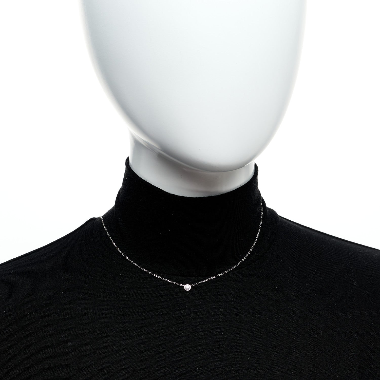 Cartier 18K White Gold Diamond SM D'Amour Pendant Necklace 2 of 5