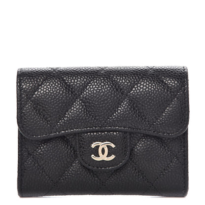 Chanel Caviar Quilted Flap Card Holder Wallet Black 1 of 8