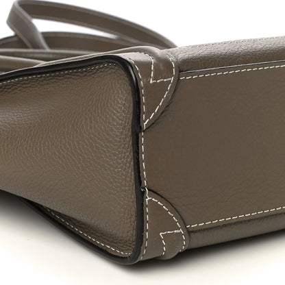 Celine Drummed Calfskin Nano Luggage Souris 8 of 15