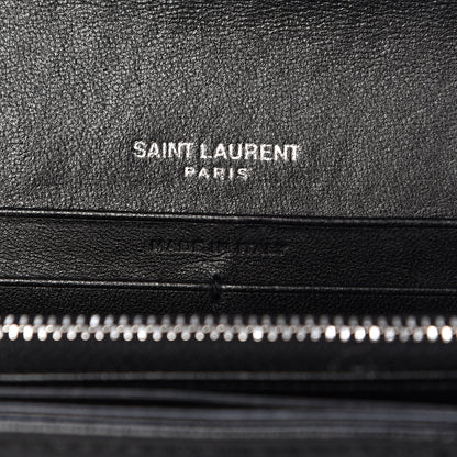 Saint Laurent Lambskin Y Quilted Monogram Large Loulou Flap Wallet Black 6 of 13
